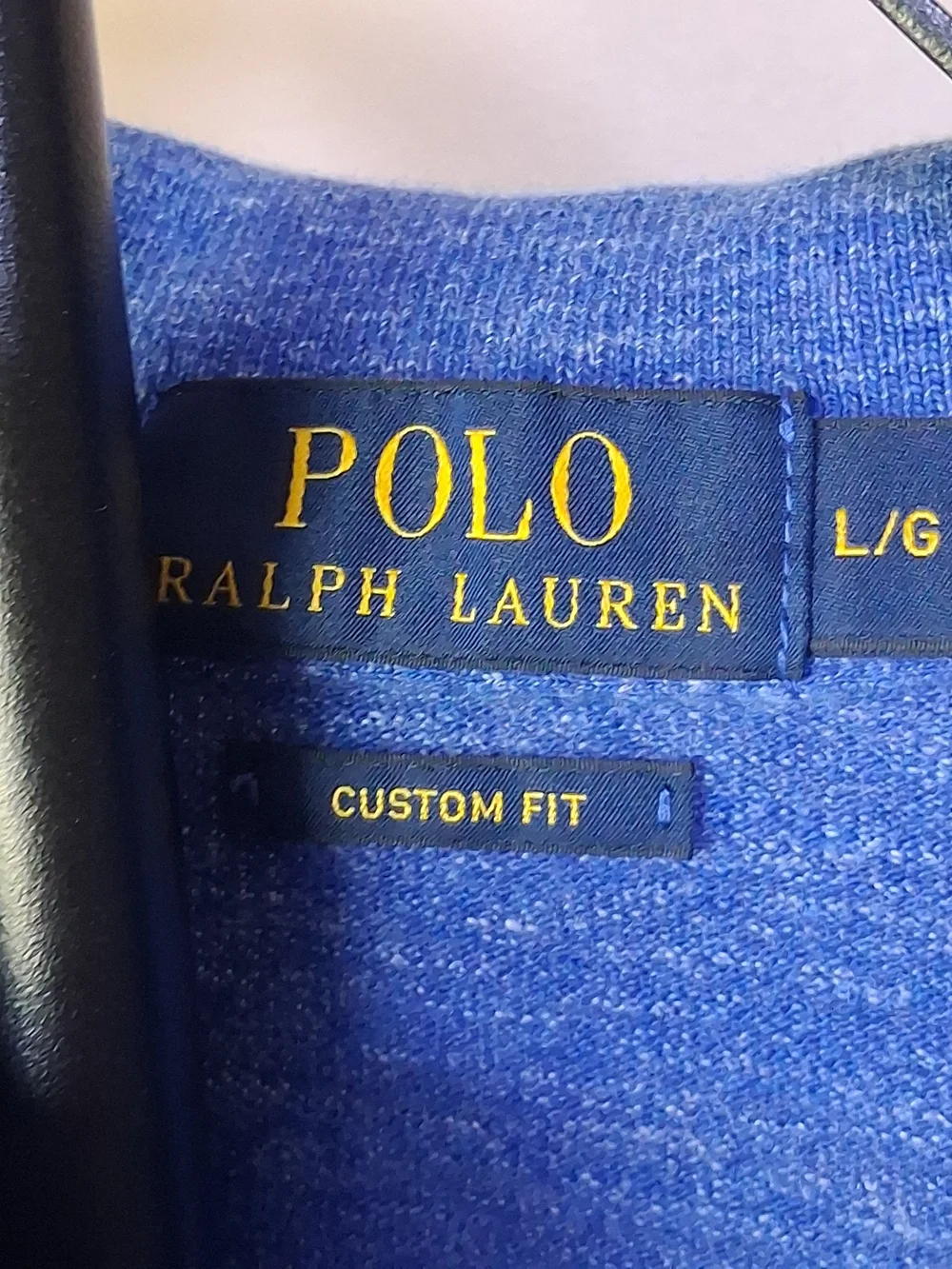 Polo Ralph Lauren Men's Custom Fit Heathered Blue Polo Shirt; Size L